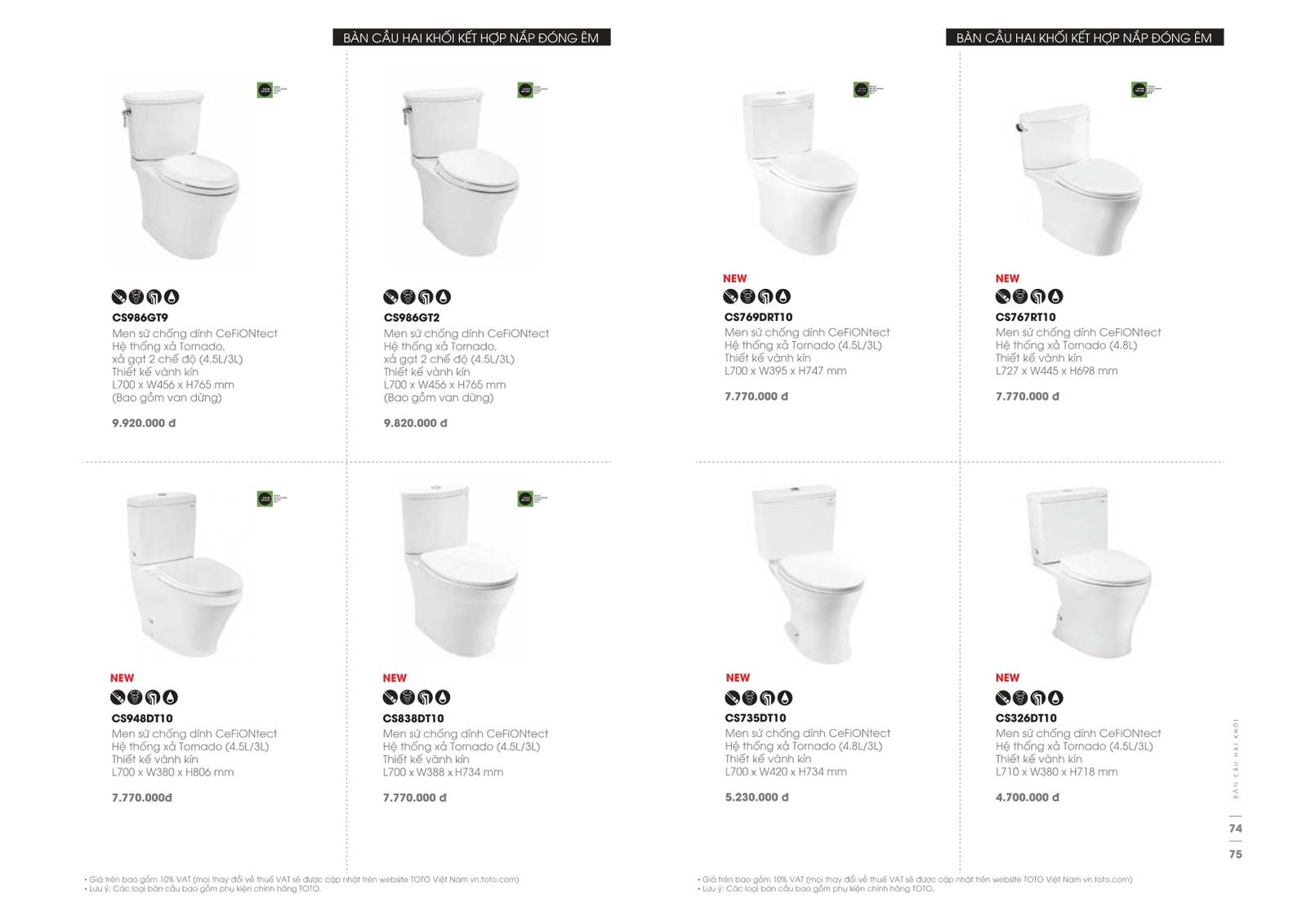 Bảng giá và Catalogue Thiết bị vệ sinh TOTO mới nhất 2024 /Page 32